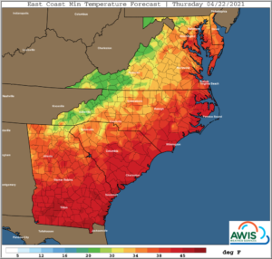 Cover photo for AWIS Weather Forecast: Frost Alert Thursday / Friday Apr22-23.