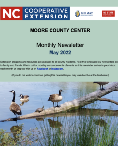 Cover photo for May Edition of the Moore County Extension Newsletter