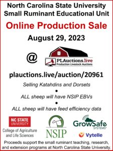 Cover photo for NC State Small Ruminant Educational Unit Production Sale